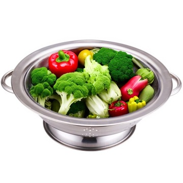 Дуршлаг МЕТАЛЛИЧЕСКИЙ 27см, НЕРЖАВЕЮЩАЯ СТАЛЬ 18/0, КРУГЛАЯ РУЧКА