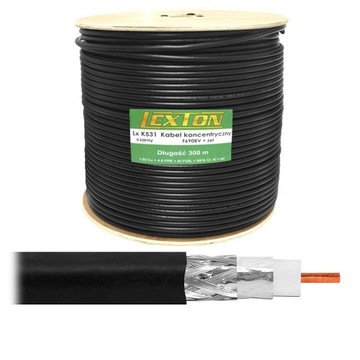KABEL ANTENOWY PRZEWÓD KONCENTRYCZNY ŻEL ZEW. 5m