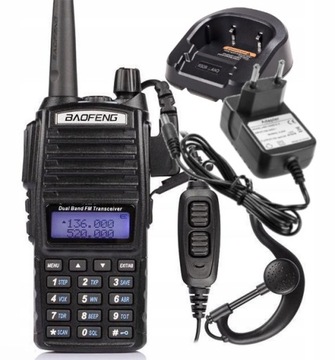 BAOFENG UV-82 KRÓTKOFALÓWKA RADIOTELEFON WALKIE TALKIE + SŁUCHAWKA 2800mAh