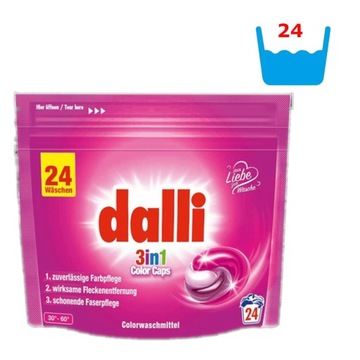 DALLI German DE Капсулы для стирки цветного белья 3в1 24 шт.