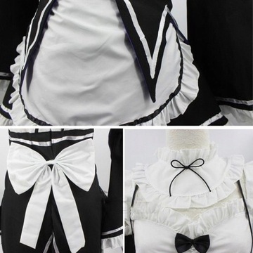 Cosplay Anime Lolita Re Zero Rem Ram Maid sukienka