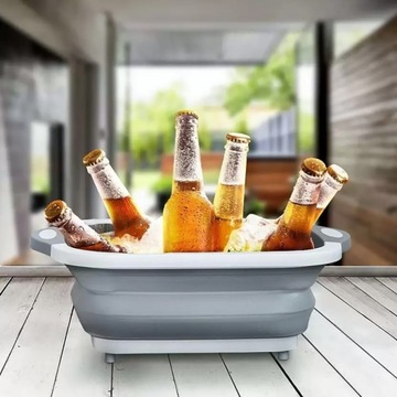 СКЛАДНАЯ СИЛИКОНОВАЯ ЧАША ДЛЯ СЛИВА РАЗДЕЛОЧНАЯ ДОСКА ТУРИСТИЧЕСКАЯ МОЙКА 3в1