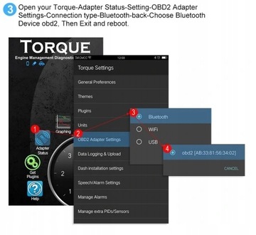 Диагностический интерфейс Bluetooth OBD2