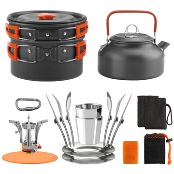 1 ZESTAW NACZYŃ KEMPINGOWYCH KIT OUTDOOR COOK