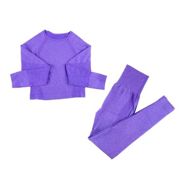 Женский бесшовный нейлоновый комплект для йоги из 2 предметов, спортивные костюмы для фитнеса с длинными рукавами S, черный