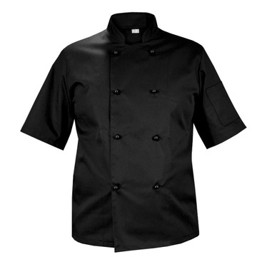 Bluza kucharska CZARNA, kitel,rękaw krótki roz.S