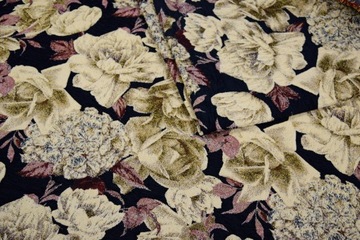 МАТЕРИАЛ ОБИВОЧНОЙ ТКАНИ FLORES FLOWERS ЧЕРНЫЙ