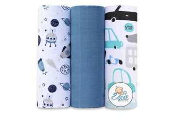 Pieluszki Muślinowe Pieluchy kolorowe 3-PACK PREMIUM - EGA KIDS