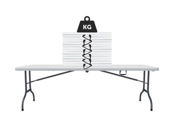 СТОЛ ДЛЯ ОБСТОЯТЕЛЬСТВА Большой СКЛАДНОЙ ЧЕМОДАН 180 см Solid White РАЗВИВАЕМЫЙ