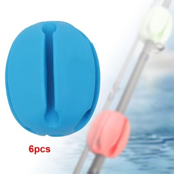 6x силиконовые ремни для удочек, резиновые зажимы для удочек, синие