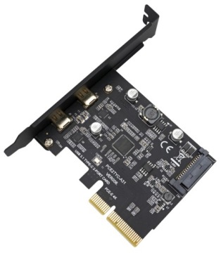 2-портовая компьютерная карта-переходник PCIe 2X на USB C 3.1 Gen2 10 Гбит/с