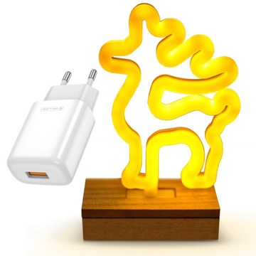 NEON DEKORACJA OZDOBA ŚWIĄTECZNA LED LAMPKA RENIFER + zasilacz
