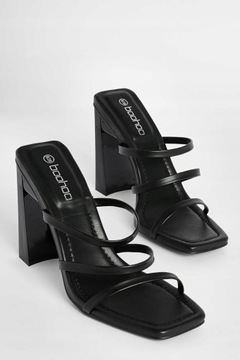 Boohoo qjz OBCAS KLAPKI CZARNE PASKI 38 NG6