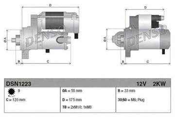 E4594D DENSO STARTÉR (12V, 2KW) HODÍ SE DO: LEXUS GS LS SC 4.0/4.3 12.9