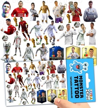 TATUAŻE ZMYWALNE TYMCZASOWE DLA DZIECI CRISTIANO RONALDO WZORY ORYGINALNE