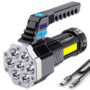 7LED wysoka latarka elektryczna LED COB lampa zewn