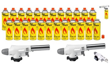 PALNIK GAZOWY NA GAZ FLAME GUN 2szt + 24 KARTUSZE