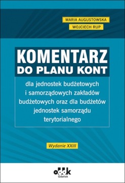 Komentarz do planu kont dla jednostek budżetowych 2024 Augustowska Rup