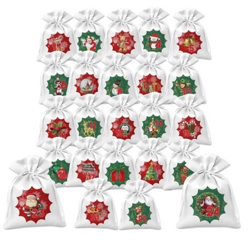 KALENDARZ ADWENTOWY WORECZKI ŚWIĘTA 24 SZT Y4