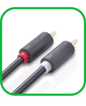 Kabel Przewód Audio Wtyk 2x RCA do 2xRCA Chinch STEREO 2M Pozłacany