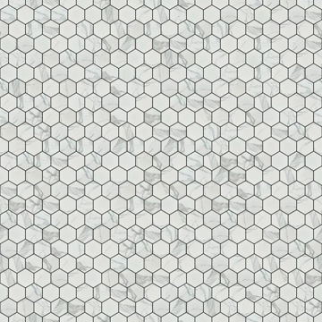 КЕРАМИЧЕСКАЯ МОЗАИКА ШЕСТИГРАННИК CLASSIC CARRARA MAT МРАМОР