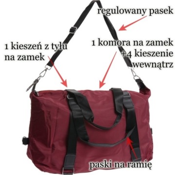 ЖЕНСКАЯ ДОРОЖНАЯ СУМКА ДЛЯ ФИТНЕСА CAPACITY, бордовый