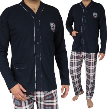 PIŻAMA MĘSKA Rozpinana kratka do szpitala L