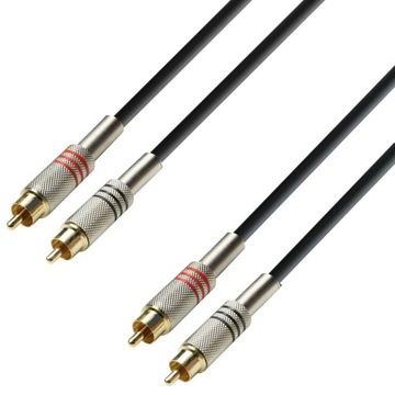 Adam Hall Cables 3 STAR TCC 0100 RCA RCA Czincz Czincz 1 metr Metalowe