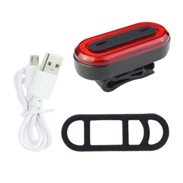 Lampka rowerowa tył USB LED COB IPX8 - 100 lumenów