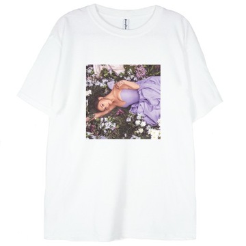 T-shirt Ariana Grande Kwiaty biała koszulka S