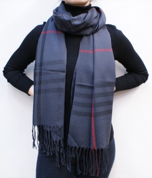 Английский клетчатый шарф с бахромой, стильный шарф