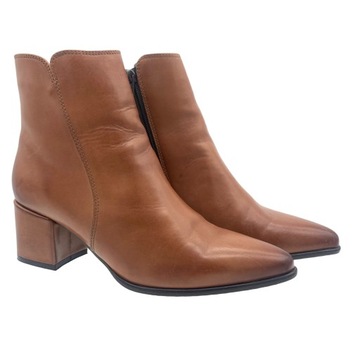 Buty damskie rozm 41 botki skórzane Anna Field brązowe na słupku