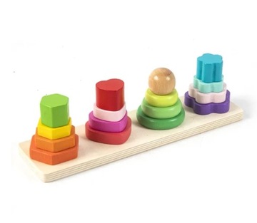 Montessori drewniana układanka sorter kształtów