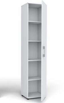 Szafa biurowa Regał zamykany Słupek Wąski na Segregator 182x30 cm Biały