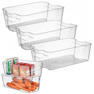 Zestaw organizerów pojemników do lodówki 3 x 4,5 L Clear M
