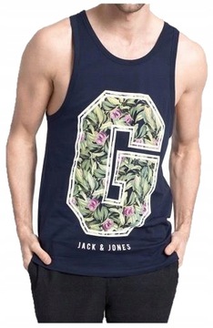 GRANATOWA KOSZULKA Jack Jones MĘSKI TANK TOP + XL