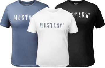 T-shirt męski okrągły dekolt Mustang r. L ZESTAW 3 SZTUK