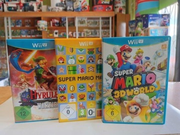 БЕЛАЯ КОНСОЛЬ NINTENDO WII U 8 ГБ + ГЕЙМПАД + 3 ИГРЫ (MARIO 3D WORLD, MAKER)