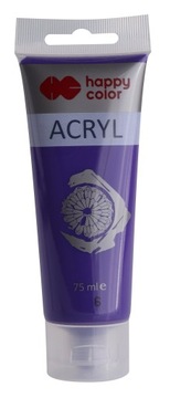 Farba akrylowa 75ml, fioletowy, Happy Color NR 6