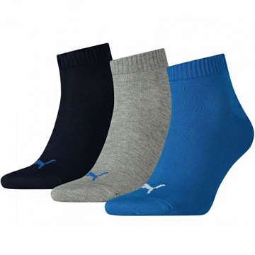 Ponožky Puma Unisex Quarter Plain 3 páry modré sivé tmavomodré 906978