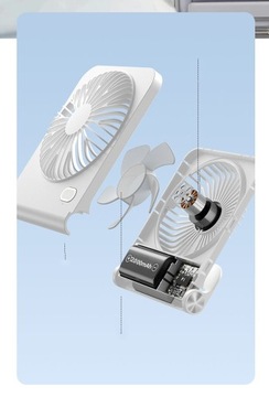 Настольный вентилятор Mini USB Настольный вентилятор, 3 скорости, белый, 2000 мАч