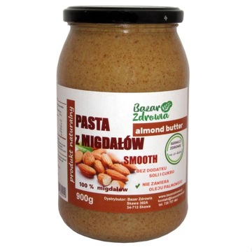 Pasta Masło Migdałowe z Migdałów 900g NATURALNE