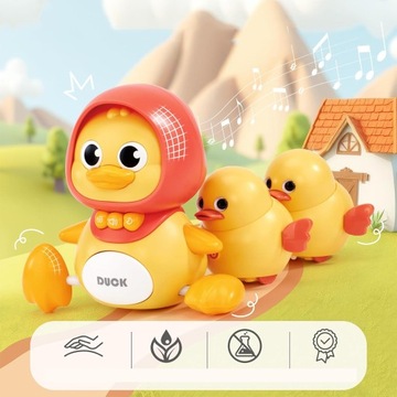 Интерактивная музыкальная игрушка-уточка для ползания детей.