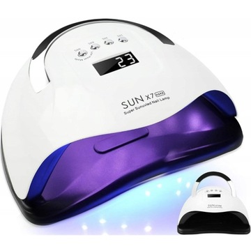 Lampa Do Paznokci Mocna Manicure Hybrydy Żele x7 Max Timer UV/LED 220W