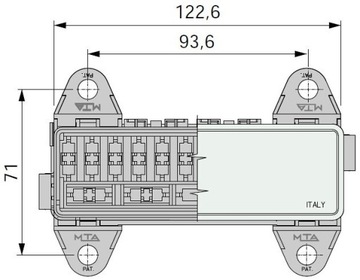 КОРОБКА ГНЕЗДА КОРПУС ПРЕДОХРАНИТЕЛЯ UNI 16 ПОЛЮСОВ