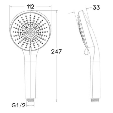 ДУШЕВЫЕ РУЧКИ черный ECOVAND IMPACT SAVING -65% ВОДЫ 5,7 Л/МИН