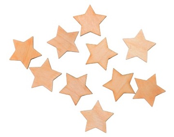 Gwiazdki drewniane do decoupage 2,5cm 10 szt