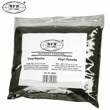 Пончо Плащ-пончо с капюшоном MFH Vinyl Olive