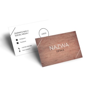 Dla Kawiarni: Wizytówki 1000 szt Folia Mat Standard GRUBE 350g + Szablon