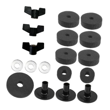 18 шт. фетр для подставок для тарелок с колпачками, аксессуары для барабанных тарелок, серые.